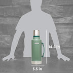 Stanley Heritage Classic Vacuum Bottle with Handle 2.0 qt | Wide Mouth with Leakproof Cup Lid | Keep Drinks Hot Cold for Travel-| Insulated Stainless Steel -| BPA-Free-| Hammertone Green,(Pack of 4)