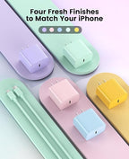FEEL2NICE iPhone Charger Fast Charging 2 Pack Type C Wall Charger Block with 2 Pack [6FT&10FT] Long USB C to Lightning Cable for iPhone 14/13/12/12 Pro Max/11/Xs Max/XR/X,AirPods Pro,Green