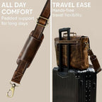 RUSTIC TOWN 16" Leather Laptop Messenger Bag for Men - Full Grain Leather Briefcase Computer Satchel Office Crossbody Bag
