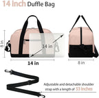 Apenze Small Gym Bag 14 inch lightweight Carry On Mini Duffel Bag for Travel Sport - Pink