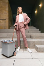 reisenthel carrycruiser Twist Sky Rose - Portable Shopping Trolley with Sturdy Aluminum Frame, Shoulder Strap and Removable mesh Inner Bag -Water-Repellent