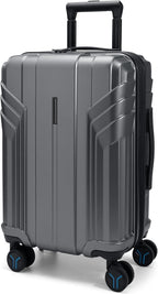 BAGSMART Expandable Carry On Luggage 22x14x9 Airline Approved, 1OO% PC Lightweight Hard Shell Suitcase, 20 Inch Travel Luggage with Spinner Wheels, Waterproof Rolling Suitcase, Gray…