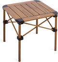 iClimb Lightweight Stable Alu. Folding Square Table Roll Up Top with Carry Bag for Camping Picnic Backyards BBQ Camp Kitchen (Nature, S)