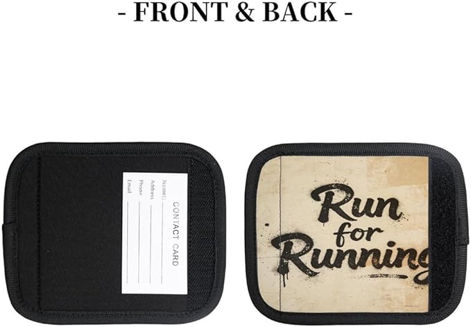 2 Pack Luggage Handle Wrap with Travel Tags - Non-Slip Protective Cover Soft Handle Grips Covers for Suitcase(Vintage Run for Running)