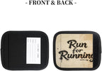 2 Pack Luggage Handle Wrap with Travel Tags - Non-Slip Protective Cover Soft Handle Grips Covers for Suitcase(Vintage Run for Running)
