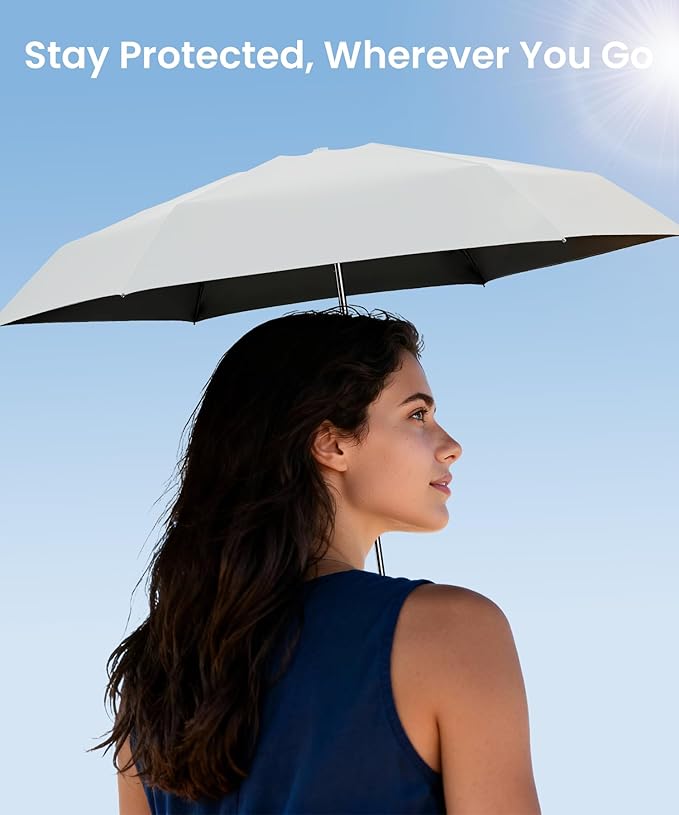 LMUGOOS 3 Pack Travel Mini Umbrella Small Compact, Portable Umbrella with UV Protection UPF 50+, Rainproof & Sunproof Folding Umbrella, Backpack & Pocket-Friendly
