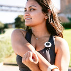 She's Birdie - The Original Personal Safety Alarm Disc for Bikes, Hikes, and Late Nights - Loud Siren, LED Light for Extra Visibility, Rechargeable, Handsfree, Lightweight, Water Resistant (Aqua)