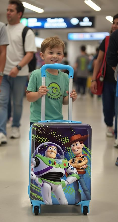 Disney Toy Story 20" Hardshell Luggage - Woody Buzz Cute & Durable Hard-side Suitcase for Travel with Spinner Wheels 20"x12"x8"