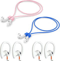 Magnetic Anti-Lost Straps Compatible with AirPods 1st to 4th Generation and AirPods Pro 1st to 4th Generation, with 2 Additional Pairs of Ear Hooks (Blue Pink)