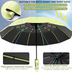YINBAOGE Compact Travel Umbrella, Automatic Folding Windproof 12 Ribs, 42 Inch Canopy with UV Protection, Durable Lightweight Portable Parasol for Rain & Sun, Fits Car, Backpack, Men & Women
