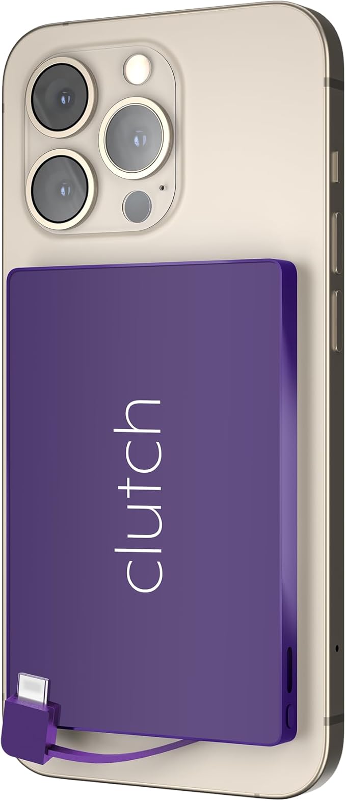 Clutch - Pro USB-C Portable Charger - Compatible with iPhone 15, 16, 17 & Android Devices - Power Bank Magnetic Battery - TSA Travel Approved - USB Rechargeable - Built-in Cable - 5000 mAh - 3.7oz
