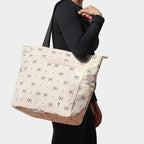 ESVAN Original Floral Tote Bag Large Shoulder Bag with Multi Pockets for Gym Travel Beach Daily Bags
