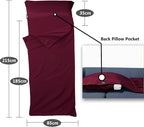 Frelaxy Sleeping Bag Liner, XL Travel Sheet & Camping Sheet for Backpacking, Hotel, Hostels & Traveling, Comfy & Easy Care, Full-Length Zipper/No Zipper, 4 Seasons Warm Cold Weather