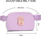Gitus Initial Belt Bag Fanny Pack Crossbody Bag for Girls Birthday Gifts Age 8-10 Teen Girl Gifts Trend Stuff Personalized Letter Gifts for Daughter Sister (Lavender-G)