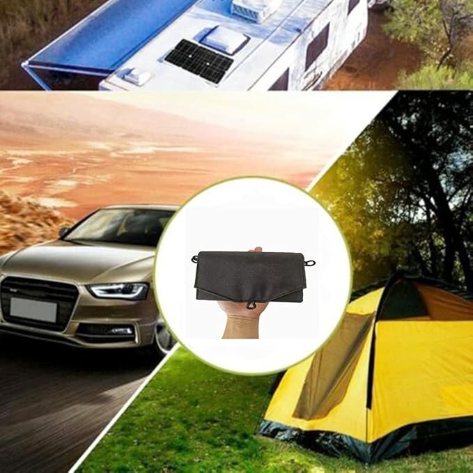 30W Portable Solar Panel Charger Output 20W 5.2V 2A 2USB, Foldable Solar Panel Charger for Laptops Phones,Mini Fans,Ipads,with a USB Extension Cable (Black)