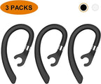 New bee Ear Hooks Replacement Ear Hook Clips- Snap-in Headset Spare Clamp Hook (Black, 3 Pack+Silicon)