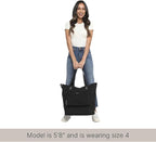 Baggallini Carryall Expandable Lightweight Travel Tote 22" Packable Folding Compact Nylon Washable Weekender w/Luggage Sleeve