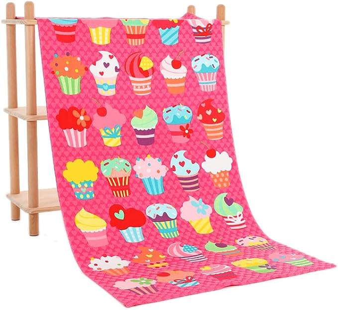 Microfiber Beach Towel Set Oversized Large Quick Dry Soft Thin Sand Free Cute Ice Cream Design 30×60 inch Beach Towels for Kids Women Men Pool Swim Beach Essentials Accessories - Pink