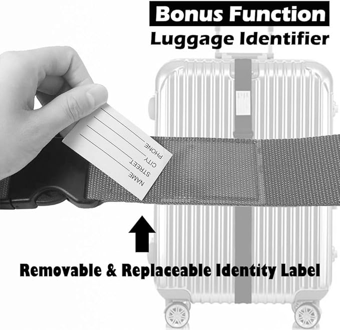 Ultra Long Heavy Duty Luggage Straps for Suitcases/Uprights/Duffels/Bags, 79" Adjustable Travel Packing Belts for Cargo Safety, Sturdy Baggage Strap Belts Multi-Pack
