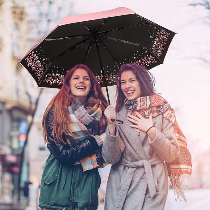 Sakura Umbrella-Windproof Anti Rain/Sun,Cherry Blossom Folding Umbrella