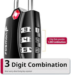 Fosmon TSA Approved Locks for Luggage. Suitcase Locks with Open Alert Indicator, 3 Digit Combination Padlock with Alloy Body for Travel, Backpack Zipper Anti Theft, Locker, Gym, Gun Case, Tent- 2 Pack