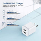 USB Wall Charger, LUOATIP 3-Pack 2.1A 5V Dual Port Cube Power Adapter Plug Block Charging Box Brick for iPhone 14 13 12 11 Pro Max SE XS XR X 8 7 6 6S Plus, Galaxy, LG, Moto, Android Phones