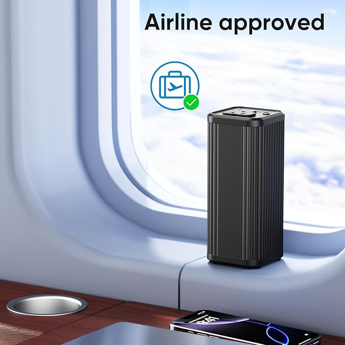 Portable Power Bank with 100W AC Outlet, PD 65W USB-C Fast Charging, USB-A Port, LED Light Indicator
