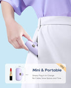Kuulaa Portable Charger USB C with Built-in USB-C Plug, 5000mAh PD20W Fast Charging Power Bank, LCD Digital Display Battery Pack for iPhone 15/16/17,Samsung S22/S23 & Android (Purple)