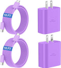 45W Super Fast Charger USB C Android Phone Type C Charger Fast Charging Block with 10FT Cord for Samsung Galaxy S26/S26 Ultra/S26+/S25 Ultra/S25/S24 Ultra/S24/S23 Ultra/S22/S21/S20/Note 10, Purple