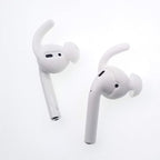 Anti-Slip Earhooks Soft Silicone Skin Compatible with Apple Airpods 2 & 1 Lightweight Sound Quality Enhancement for Headphones Outdoor Activities in-Ear EarHook 2 Pairs White