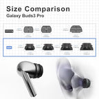 Premium Multi-Flange Eartips for Galaxy Buds3 Pro (Black, Large) – Always Fits, Never Slips