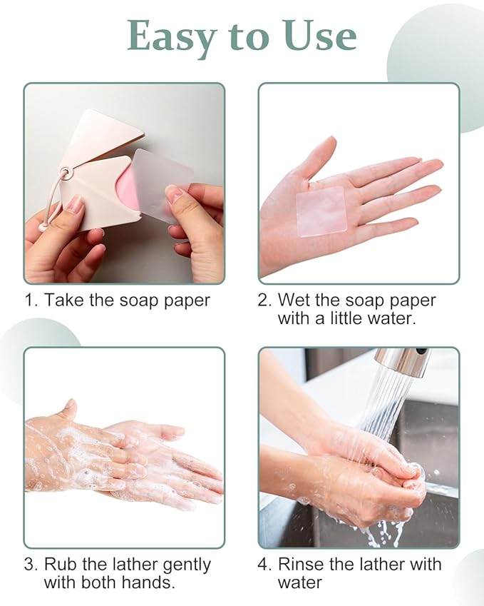 3 Boxes (150 Sheets) Hand Soap Sheets for Camping Essentials, Disposable Portable Foaming Bath Slice Sheet for Travel Outdoor Hiking