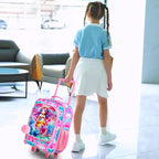 Kids Suitcases for Girls, Cute Mermaid luggage Rolling with Wheels, kids carry on luggage for Children Toddler Elementary(Pink)