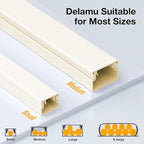 Delamu 157in Cord Covers for Wires on Wall, Cord Hider for 1 Cord, Paintable Cable Hider, Cable Management Wire Covers for Cords, L15.7 W0.55 H0.4in, Beige