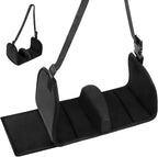 Airplane Foot Hammock with Memory Foam, Adjustable Portable Plane Leg Rest, Up to 31 in, Black Oxford Fabric Travel Foot Rest for Airplane Flights