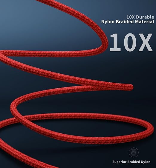 90 Degree USB C to Lightning Cable 10FT, iPhone Charger [Apple MFi Certified] 3Pack Fast Charging Cables Cord, Right Angle Braided USB C Lightning Cable for iPhone 14/13/12/11/Pro Max/Plus/8/7-Red