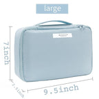 Queboom Travel Makeup Bag Cosmetic Bag Makeup Bag Toiletry bag for women and men (Blue)