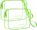 Icramsy Clear Makeup Bag,2 Pack TSA Approved Toiletry Bag Travel Toiletry Bag Hanging Makeup Cosmetic bag for Women Men (Green)