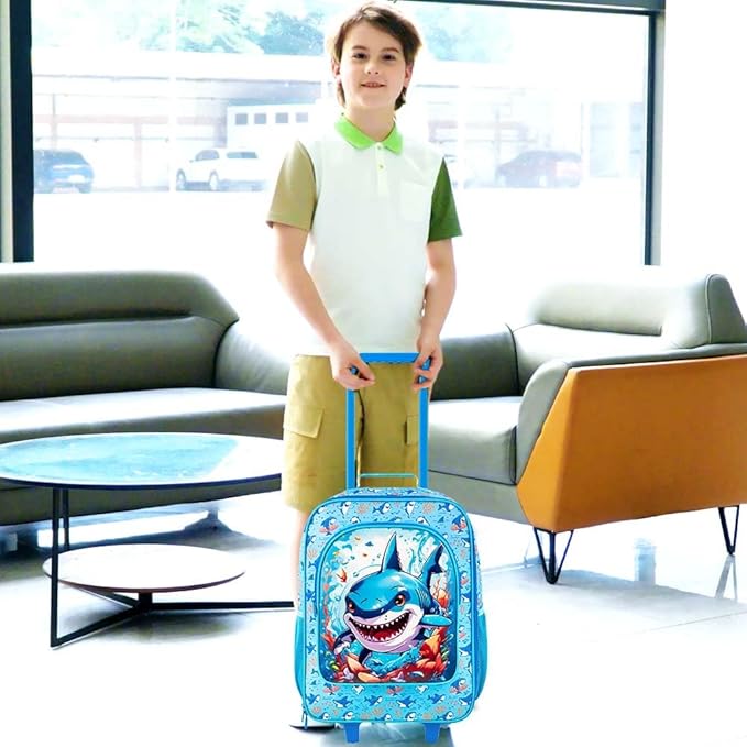 WZLVO Kids Luggage for Boys and Girls, Cute Dinosaur Unicorn Rolling Wheels Suitcase for Toddler Children
