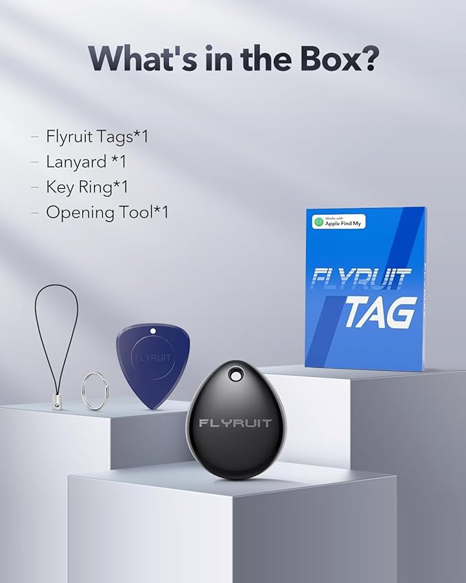 Air Tracker Tags-4 Pack for Apple Find My (iOS Only), Official MFi Certified, Mini Bluetooth Key Finder Locator with Sound, Smart Luggage Tracker for iPhone, Suitcases, Backpack, Wallet, Bike