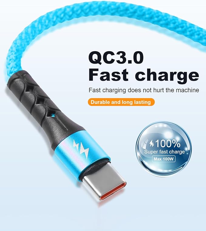 SIQIWO Multi USB C Cable Fast Charging, [4FT/2 Pack] QC 3.0(3A) USB C Splitter Cable, 4 in 1 Charger Cord with 4 Type C Ports, for iPhone 17/16/15 Series, iPad Air/Pro, Samsung Galaxy S25, Pixel, PS5