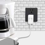 Outlet Extender, HICITY Multi Plug Outlet with 6 Electrical Outlets Adapter, 3-Prong Wall Outlet Tap for Cruise Ship Home Office Dorm, Black (4 Pack)