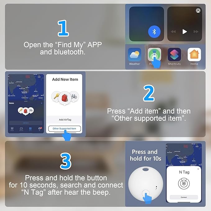 Tracker Tag 4 Packs Bluetooth Tracker, Smart Tag Locator Tracking Device, Keys Finder and Item Locator,Air Tracker Item Finders with Find My(iOS Only) Track Your Keys (White and Black, 4 Pack)
