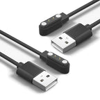 [2-Pack] Compatible with BIGGERFIVE Brave 2 Smartwatch Charger, Magnetic USB Charging Cable for BW02&BW01 (not for Vigor 2L) (Black&Black)