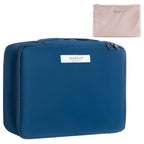 Queboom Travel Makeup Bag Cosmetic Bag Makeup Bag Toiletry bag for women and men (Navy blue)
