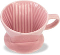 Pour Over Ceramic - Coffee Dripper Ceramic Coffee Maker with 3 Holes Flat Bottom, Porcelain Slow Filter Cone for Travel, Camping, Office, Home, Coffee Maker Brew, Pink