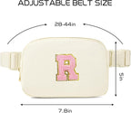 Gitus Personalized Gifts Birthday Gifts for Girls Fanny Pack Cross Body Bags with Initial Letter Preppy Stuff Gifts for Her Girlfriend Wife Sister Friends Mom (Ivory-R)