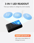 Ultra-Light 5V 7.4V 10000mah Heated Vest Battery Pack Compatible with ORORO, Battery Pack for Heated Vest with LED, Rechargeable Power Bank for TODWARM, for XINSONYUELL, for Vestego, for Weamest