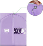 KEEGH Garment Bags for Hanging Clothes 60" (Set of 6) Dress Bags for Gowns Long Dress Bags for Closet Storage with Zipper and Eye-Hole for Folding for Suit Coats Dresses, Purple