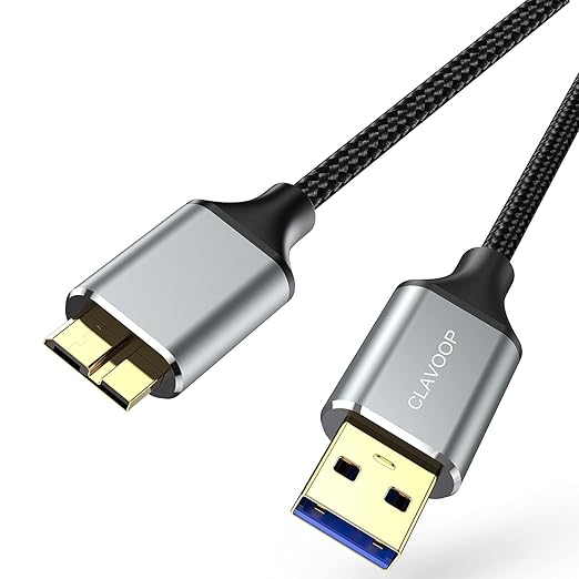 External Hard Drive Cable 1.5ft 2Pack, USB 3.0 Micro B Cord 5 Gbps Data Sync Micro B to USB A Wire Replacement for Seagate Toshiba WD Western Digital Hard Drive Xbox Game Drive Brother Scanner